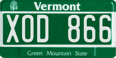 VT license plate XOD866