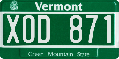 VT license plate XOD871