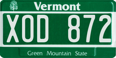 VT license plate XOD872