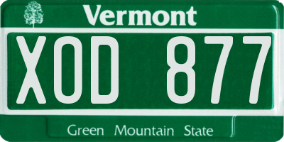 VT license plate XOD877