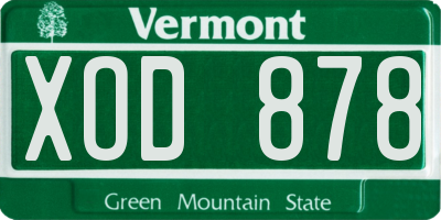 VT license plate XOD878