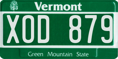 VT license plate XOD879