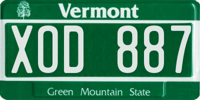 VT license plate XOD887