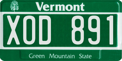 VT license plate XOD891