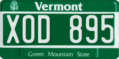 VT license plate XOD895