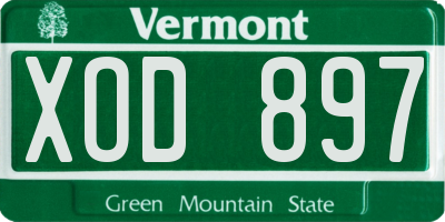 VT license plate XOD897