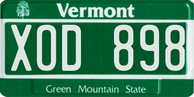VT license plate XOD898
