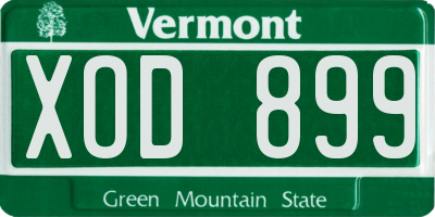 VT license plate XOD899