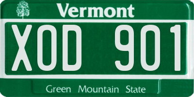 VT license plate XOD901