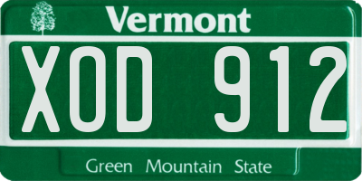 VT license plate XOD912