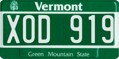VT license plate XOD919