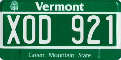 VT license plate XOD921