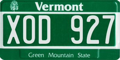 VT license plate XOD927