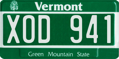 VT license plate XOD941