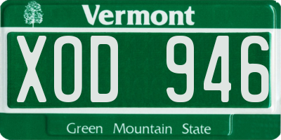 VT license plate XOD946