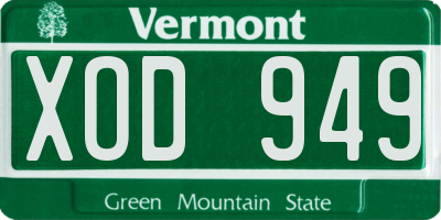 VT license plate XOD949