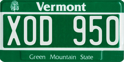 VT license plate XOD950