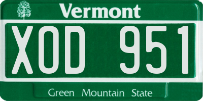 VT license plate XOD951
