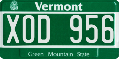 VT license plate XOD956