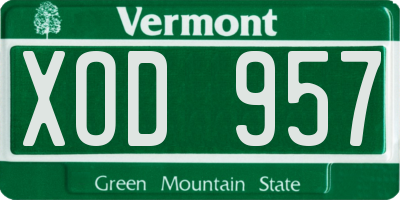 VT license plate XOD957
