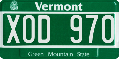 VT license plate XOD970
