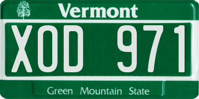 VT license plate XOD971
