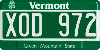 VT license plate XOD972