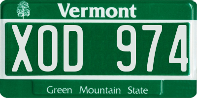 VT license plate XOD974