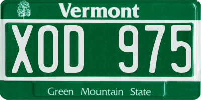 VT license plate XOD975