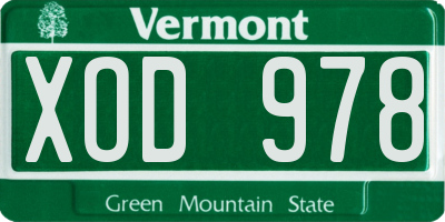 VT license plate XOD978