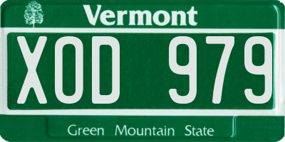 VT license plate XOD979