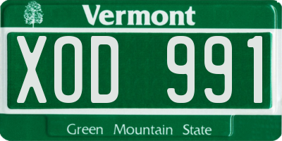 VT license plate XOD991