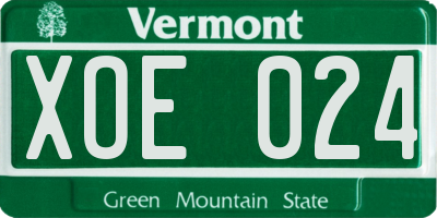 VT license plate XOE024