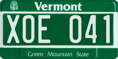 VT license plate XOE041