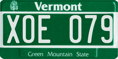 VT license plate XOE079