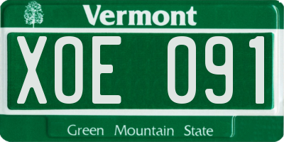 VT license plate XOE091