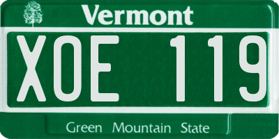 VT license plate XOE119