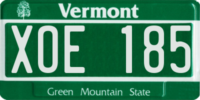 VT license plate XOE185