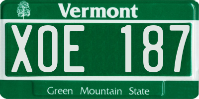 VT license plate XOE187