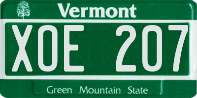 VT license plate XOE207