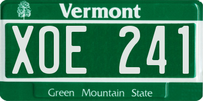 VT license plate XOE241