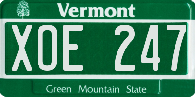 VT license plate XOE247
