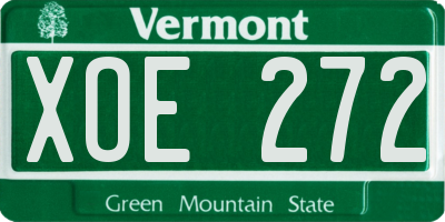 VT license plate XOE272