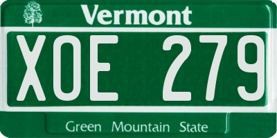 VT license plate XOE279