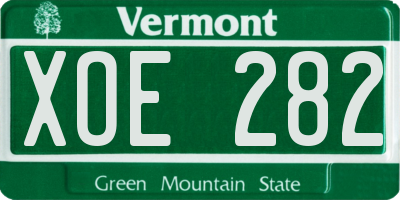VT license plate XOE282