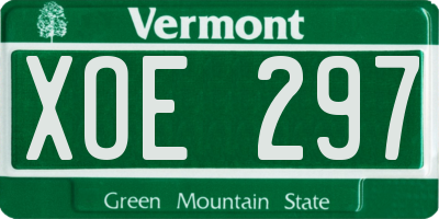 VT license plate XOE297