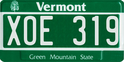 VT license plate XOE319