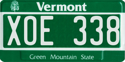 VT license plate XOE338