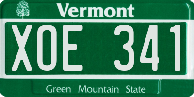VT license plate XOE341