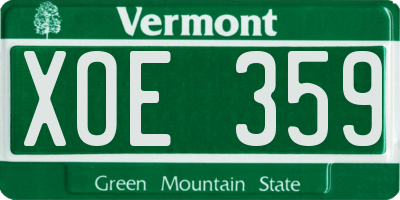 VT license plate XOE359